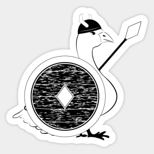 Guard goose with shield Sticker